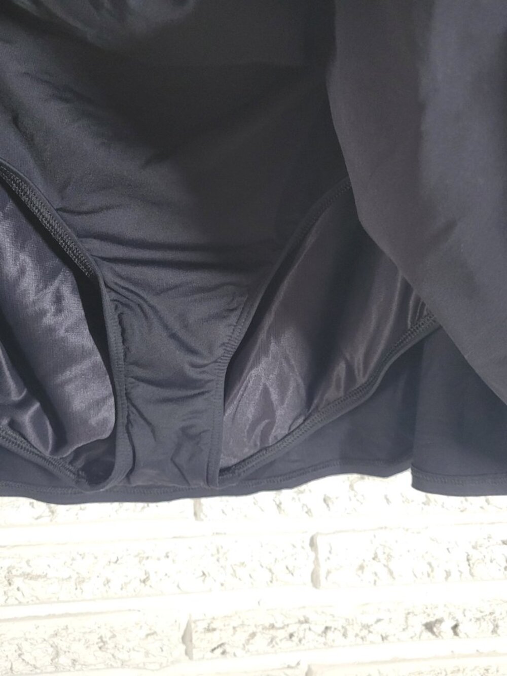Lands' End Swim Skirt 20W Plus Black Solid Nylon Spandex Bottom Bathing BLA40E - Picture 5 of 8
